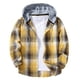 thumbnail image 1 of MHFRRA Camisa con Capucha A Cuadros, Chaqueta, Top Informal de Manga Larga, Ropa de Calle de Moda para Otoño, Jersey Cómodo Amarillo, 1 of 8
