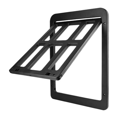 KONTONTY 1Set Plastic Pet Screen Door for Small Dogs and Cats Lockable Black Easy Pet Access