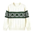 thumbnail image 4 of FASHOFT Irish Sweaters for Women St. Patrick's Day Knitted Shamrock Clover Sweater Long Sleeve Crew Neck Casual Pullover Top White XL, 4 of 4