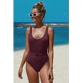 thumbnail image 2 of QIYAA One Piece Swimsuit Women Swimwear Solid Color Padded Bra Bodysuit Summer Open Back Swimming Suit Female Brazilian Beach, 2 of 5