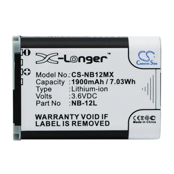 Replacement Battery For Canon 3.7v 1900mAh / 6.84Wh Camera Battery