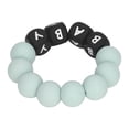 thumbnail image 3 of Pulsera de silicona con cuentas para bebé, con letras de colores, para la dentición de bebés y niños pequeños, color verde claro, 3 of 14
