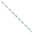 thumbnail image 2 of 14K White Gold Diamond and Emerald Bracelet, 2 of 5