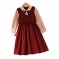 thumbnail image 4 of Girls Dress Two Piece Outfit Vest Long Sleeve Lined Casual For All Season Teen Toddler Thickened Fashion Princess Daily School Wear, 4 of 4