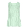 thumbnail image 4 of Penkiiy Womens Tank Tops Scoop Neck Eyelet Loose Fit Basic Tops Solid Color Causal Summer Sleeveless Shirts XL Green, 4 of 6