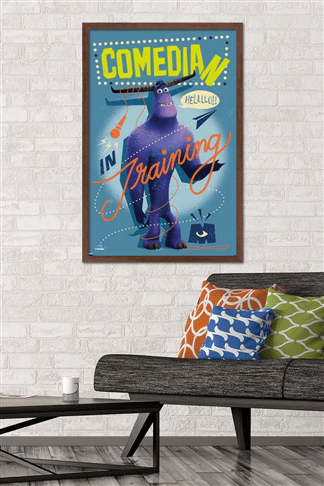 Disney Monsters at Work - Comedian Wall Poster, 22.375" x 34", Framed