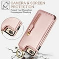 thumbnail image 2 of for iPhone 7 / 8 / SE 2020 / SE 2022 Wallet Case【RFID Blocking】 with Card Holder Cash Pocket Zipper Bills Slot, Soft PU Leather Magnetic Back Folio Kickstand, Finger Ring Holder Hook Case, Rosegold, 2 of 9