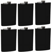 Gifts Infinity Set of 6 8oz Black Stainless Steel Groomsman, Bridesmaid Flask