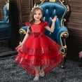thumbnail image 2 of Girls Dresses Summer Dress Summer Sleeveless Bowknot Flower Princess Dress Catwalk Performance Dress Flowy Beach Dress,Size 6 Years-7 Years, 2 of 9