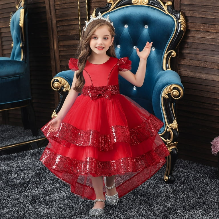 Jscdrpdwl Black Dress Girls 4t Dress Teen Holiday Dress Girl Clothes Fun Gifts for Teens Teen Xmas Gift Ideas Girls Gift, Red 10-11 Years, Girl's