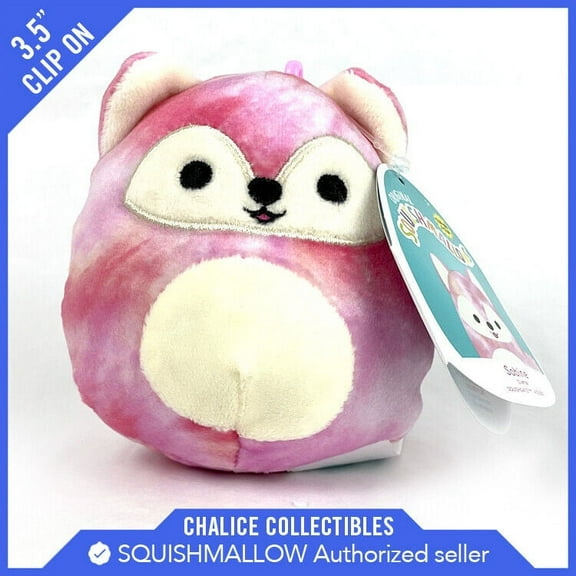 Squishmallow Kellytoy Plush Sabine the Fox Clip On Keychain 3.5"