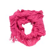 Womens Ruffled Trip Scarf - Pink