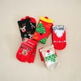 thumbnail image 6 of Yuanlong Womens Socks 5 Pairs Christmas Reindeer & Tree Print Mid Tube Socks With Cute Ear Design Holiday Funny Crew Socks, 6 of 9
