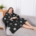 thumbnail image 5 of Oversized Wearable Blanket Hoodie,Black White Sun Moon Star Geometry Pattern Sherpa Blanket Hoodie with Super Pockets,Super Warm Fuzzy Pullover for Women & Men, 5 of 6