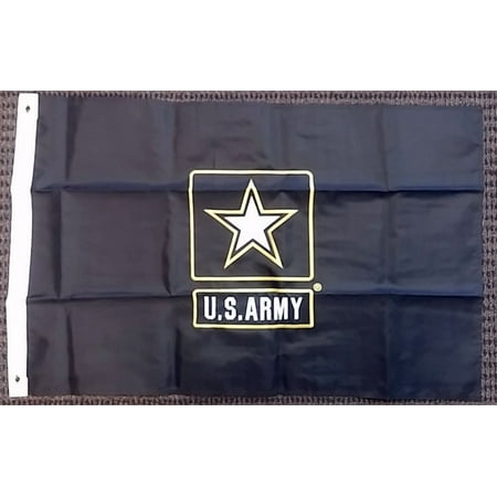 Left Side Banner - United States Army Star Double Sided Nylon Embroidered 2x3 Foot Flag Banner USA
