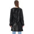 thumbnail image 2 of Women's Open Front Sequin Coat Las Vegas Blazer Party Club Cocktail Jacket Outerwear, 2 of 7