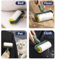thumbnail image 4 of 1 rodillo de pelusa (verde) de 5 rollos, adecuado para todo tipo de telas, artefacto pegajoso eficaz para el cabello, pelusas de mascotas, polvo y finos, adhesivo de papel en rollo rasgable JM, 4 of 5