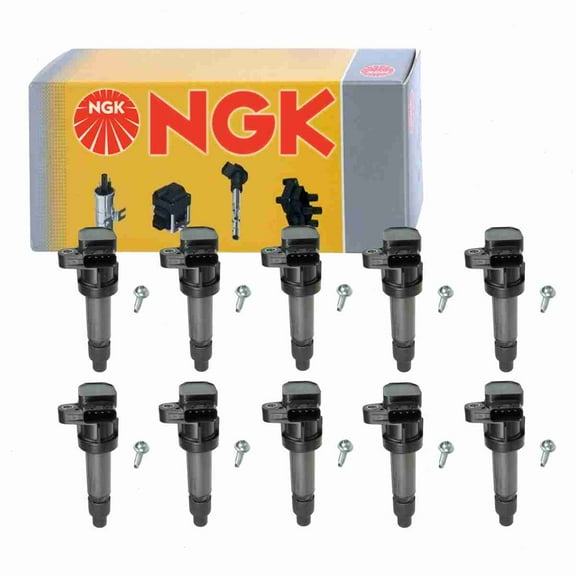 10 pc NGK 48718 Ignition Coils for 12594176 12670154 921-2224 D596A E1064 GN10455 IC644 UF-564 UF564 Spark Plug Wire Boot Fits select: 2006 CADILLAC COMMERCIAL CHASSIS, 2005 CADILLAC DEVILLE