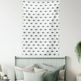 thumbnail image 4 of Ocean Tapestry, Hand Drawn Sketchy Sealife Schoal of Fish Whales Dolphins Artwork, Wall Hanging for Bedroom Living Room Dorm Decor, 40W X 60L Inches, Charcoal Grey Black and White, by Ambesonne, 4 of 5