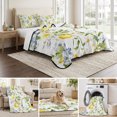 thumbnail image 6 of Twin Quilt Set 68''x86'', Summer Lemon Lightweight Summer Bedspread Coverlet Set with 2 Pillow Shams, Watercolor Yellow Spring Floral Botanical Breathable All Season Quilt Bedding for Dorm/Bedroom, 6 of 9
