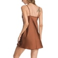 thumbnail image 2 of CamisóN Para Mujer SatéN Color SóLido Sin Mangas Escote En V Profundo Sin Espalda CamisóN Seda Hielo Ropa De Dormir, 2 of 3