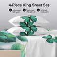 thumbnail image 2 of Flymme Green Butterfly Bed Sheets for King Bed, 4 Piece Nature Inspired Botanical Print Bedding Sets with Deep Pocket,Gift for Women & Nature Lovers, 2 of 8