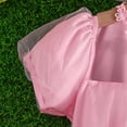 thumbnail image 5 of DHFJKG Dress Trendy Girls Dresses Casual Outings Outdoor Stylish Solid Color Round Neck Short Puff Sleeve Lace Tulle Ball Gown Dress For Ages 4-7 Cute Dress, 5 of 6