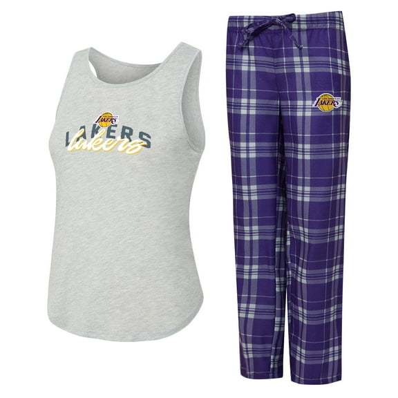 Women's Concepts Sport Purple/Heather Gray Los Angeles Lakers Regulate Tank & Pant Set