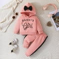 thumbnail image 2 of BOOMNY Toddler Baby Girls Clothes Sets Long Sleeve Daddy'S Girl Letter Prints Pullover Hoodies Sweatpants 2Pcs Outfits Sets Cozy Fall Winter Clothing Set, 2 of 9