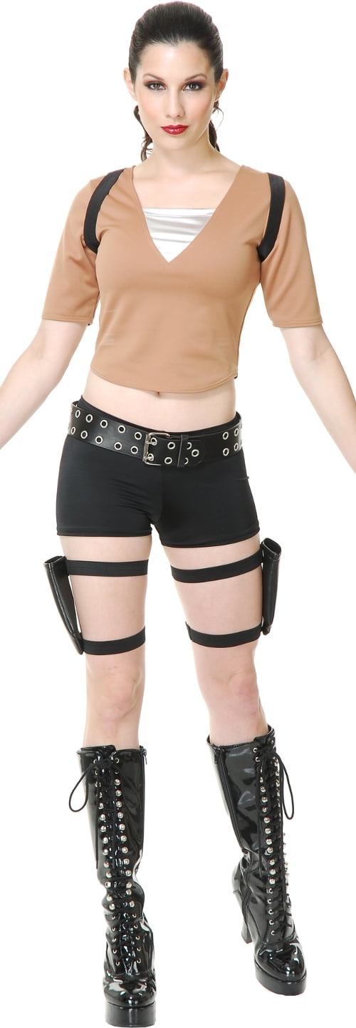 Lara Croft Tomb Raider Halloween Costume - Womens Tomb Fighter Raider Lara Croft Costume - Walmart.com - Walmart.com