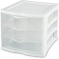 thumbnail image 2 of Sterilite ClearView Compact Stacking 3 Drawer Storage Organizer System for Crafting Supplies, Home Office, or Dorm Room, 8 Pack, 2 of 6
