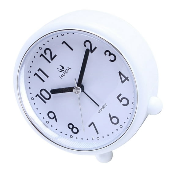 Quiet Analogs Alarm Clock 4inch NonTicking Night Lights Battery Powereds Simple for Bedsides Desk Travel Use