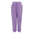 thumbnail image 4 of MEICHEN Essentials Summer Fashion Clothes for Women Cotton and Linen Embroidered Wide Leg Pants Spring Loose High Waist Straight Casual Pants for Women, 4 of 6