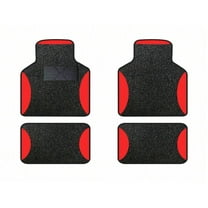 Leadwolf Car Floor Mats universal Full Coverage Auto Floor Mats All Weather Luxury Floor Liners Safe Car Mats Protector Car Carpet Black and Red 4PCS