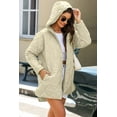 thumbnail image 3 of Women's Beige Quilted Hooded Coat with Snap Button Closure - [ZhiHiMeRi] | (US 12-14)L, 3 of 12
