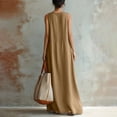 thumbnail image 4 of YuXingFu Womens Cotton Summer Dresses Casual Maxi V-Neck Plus Size Womens Dress Sleeveless with Pocket Long Casual Summer White XL, 4 of 9