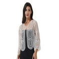 thumbnail image 3 of YiZYiF Womens Sequins Lace Hollow Cardigan Wedding Party Bolero Shrug, 3 of 5