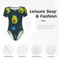 thumbnail image 6 of Gaeub Avocado In Space Women'S Short Sleeve One Piece Swimsuit Sexy High-Waisted Bodysuit For Swimming, Beach, Sports - Medium, 6 of 9