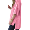thumbnail image 2 of Camiseta Básica Informal de Verano de Corta con Aberturas Laterales Extragrandes, Color Rosa XL, 2 of 7