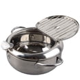 thumbnail image 1 of "Compact Japanese-Style Stainless Steel Fry Pan with Built-in Thermometer - 20cm/24cm Options, Induction Compatible, Detachable Rack & Lid", 1 of 6