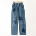 thumbnail image 7 of GXWEA Baggy Jeans Kids Girls Jeans Size 10-12 Girls Jeans Pants Wide Leg/Skinny Denim Pant High Waist Elastic Band Casual With Pockets Kids, 7 of 7