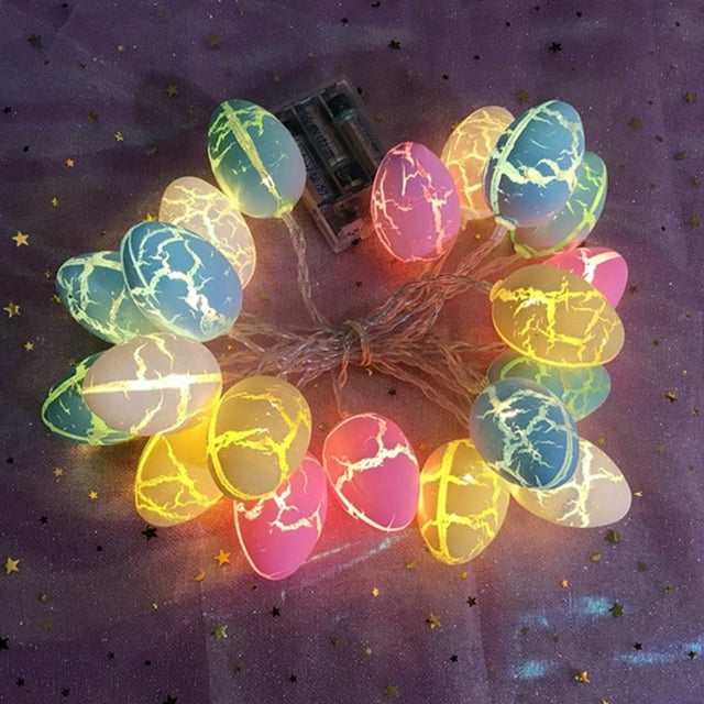 Egg Light Transparent Lanterns Eggs-shaped Lights Easter Decoration 3V Warm White Battery Power PVC IP42 Crack Pattern