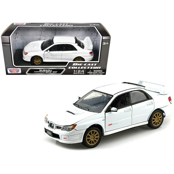Subaru Impreza WRX STi White 1/24 Diecast Model Car by Motormax