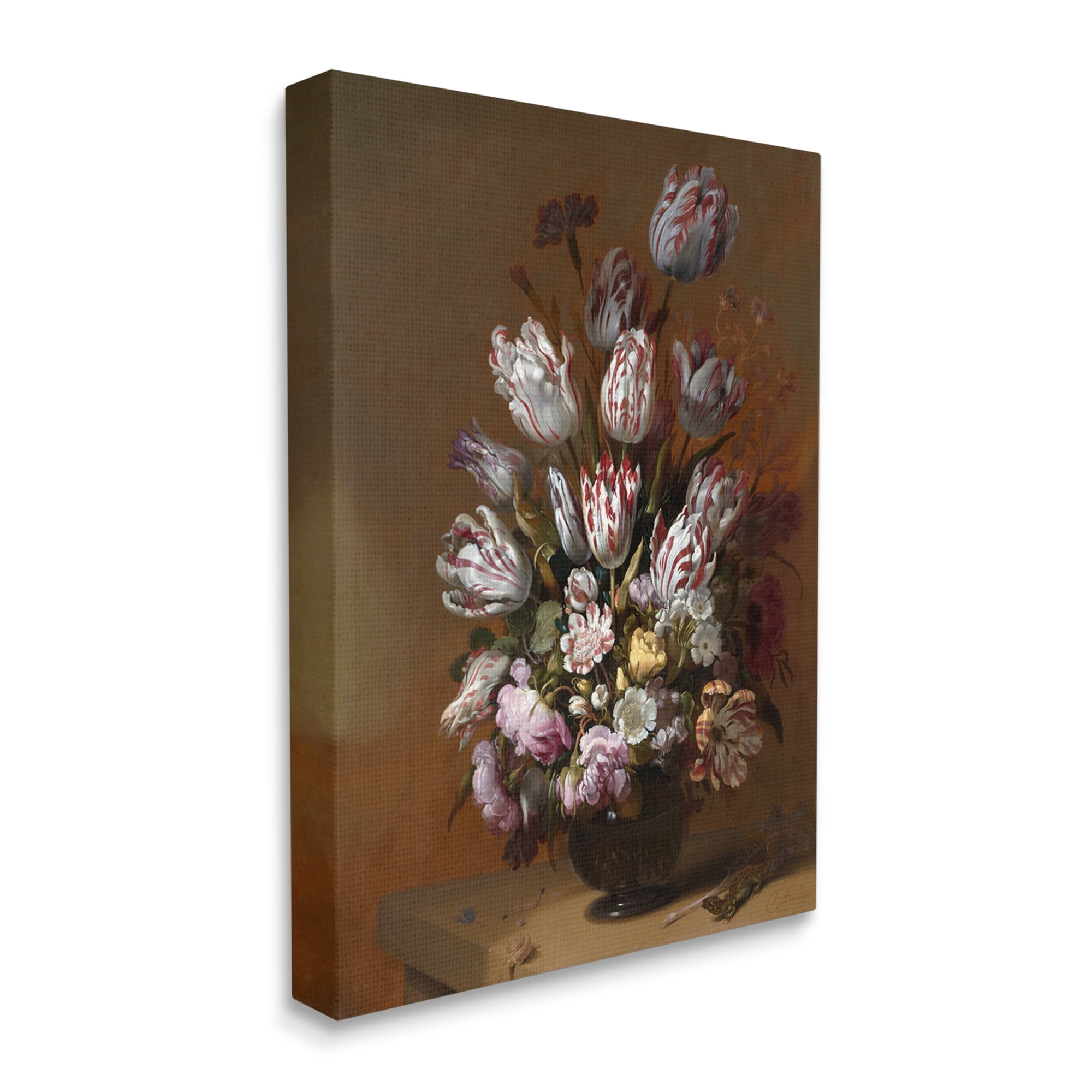 Stupell Industries Still Life with Flowers Traditional Hans Bollongier Paintings Painting Gallery Wrapped Canvas Print Wall Art, Design by one1000paintings