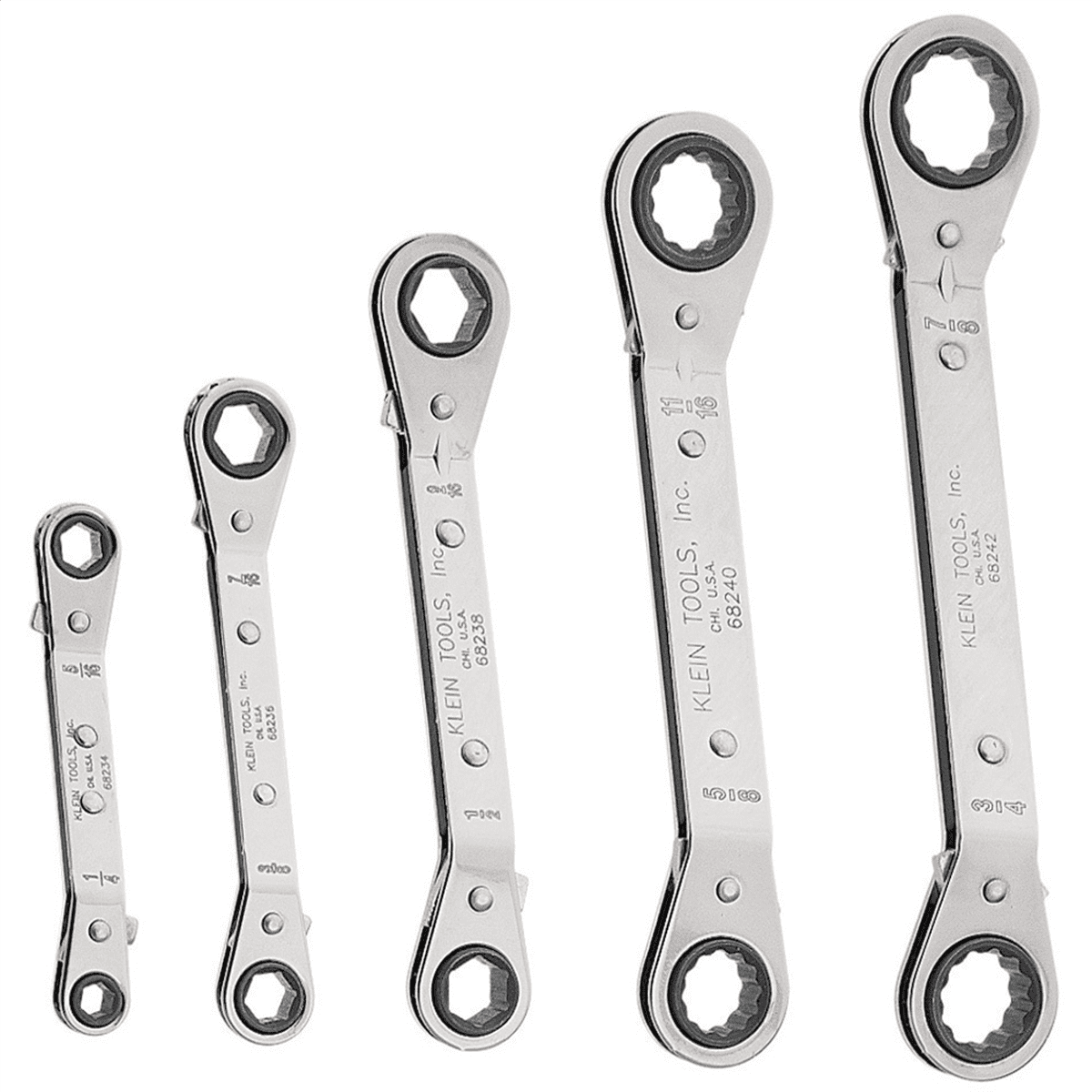 Klein Tools Reversible Ratcheting Box Wrench Set, 5-Piece