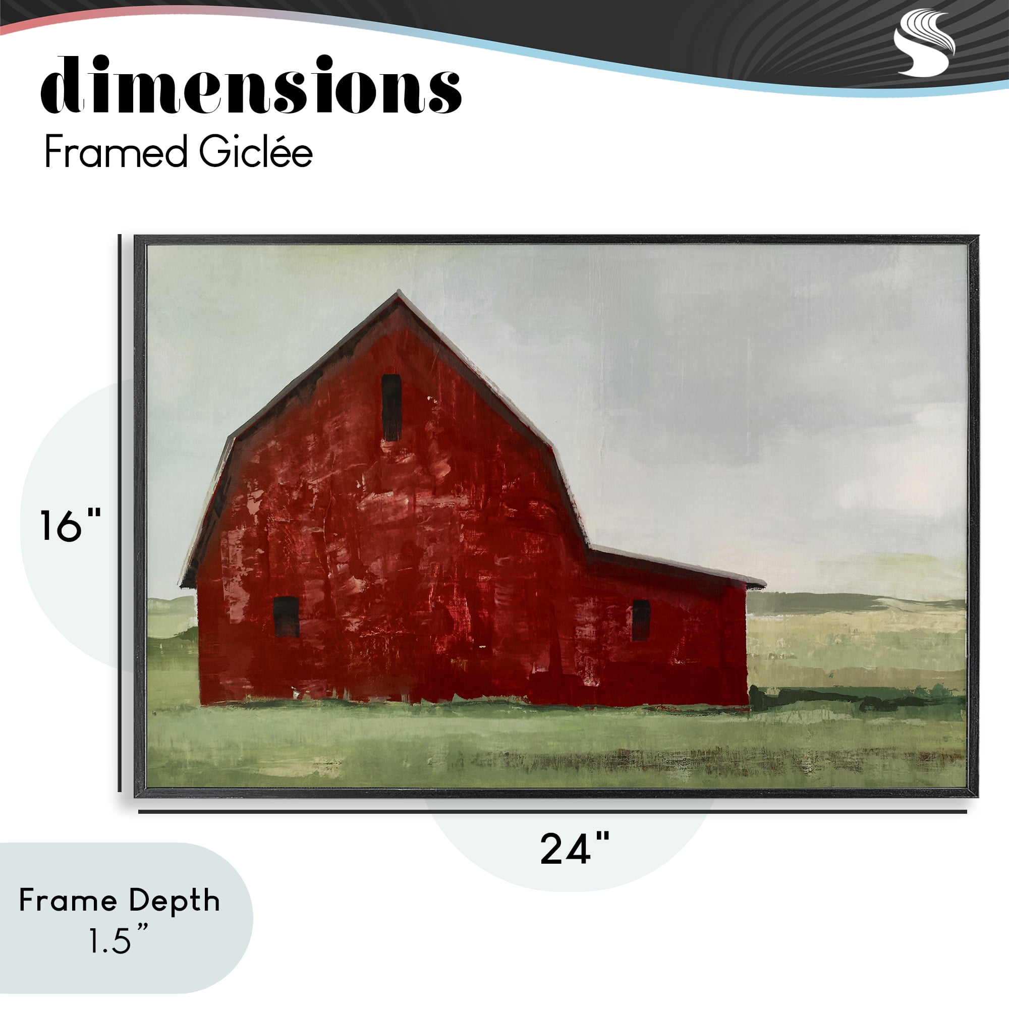 Stupell Industries Red Weathered & Wise Barn Black Framed Giclee Art, design by Max Maxx