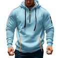 thumbnail image 2 of Nestiefly Tactical Hoodies For Men Long Sleeve Quater Zip Up Pullover Sweatshirt Casual Workout Mens Hoodies with Pockets 2026 Light Blue L, 2 of 5