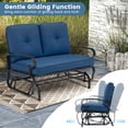 thumbnail image 6 of Costway Glider Outdoor Patio Rocking Bench Loveseat Cushioned Seat Steel Frame Navy, 6 of 7