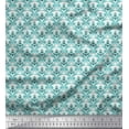 thumbnail image 1 of Soimoi Crepe Silk Fabric Ogee Damask Print Fabric by Yard 42 Inch Wide, 1 of 3