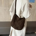 thumbnail image 4 of Women Shoulder Bag Twist Pattern Crochet Solid Color Large Capacity Shopping Bag Tote Bag for Travel, 4 of 10
